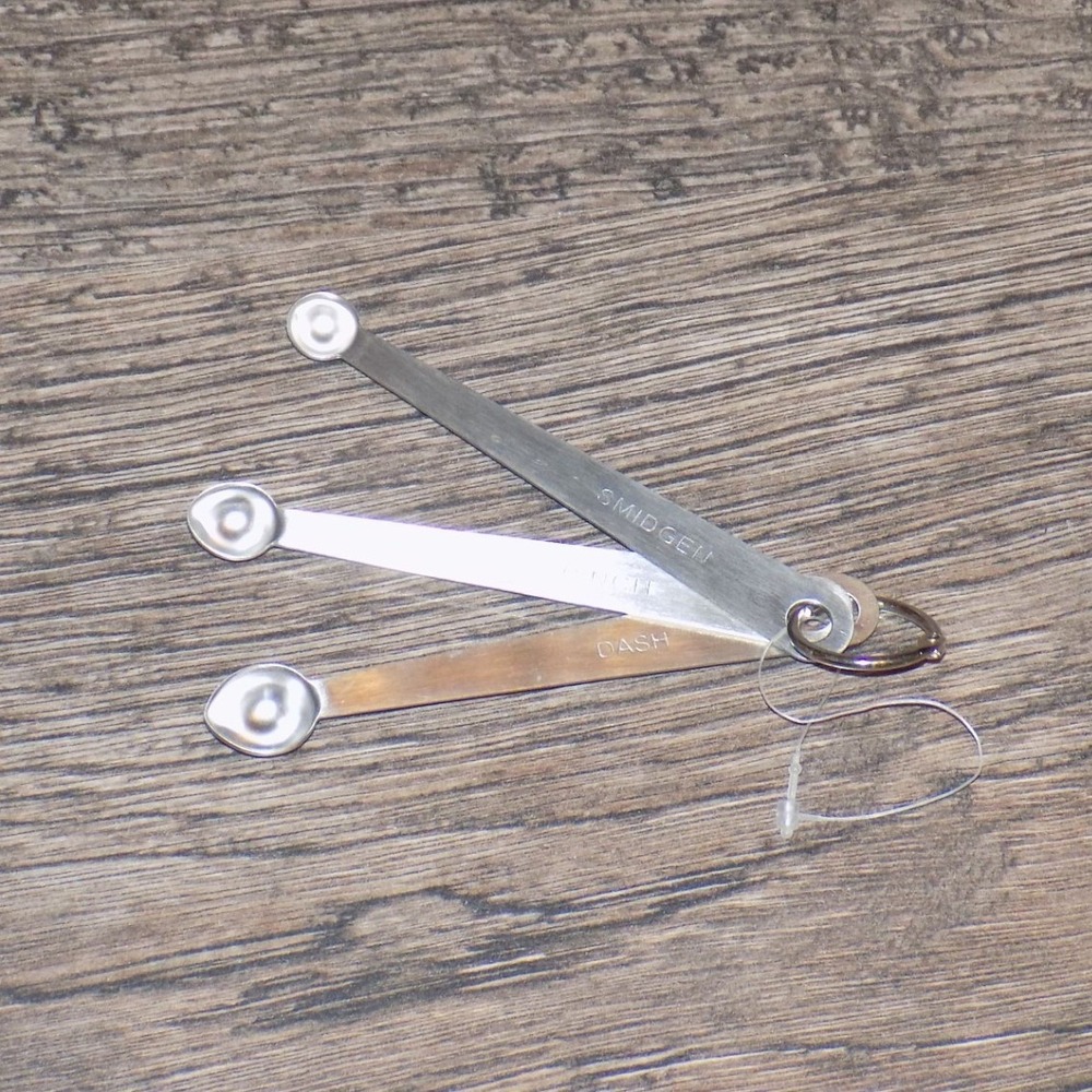 Set 3 Smidgen Pinch‎ Dash Measuring Spoons Small Tiny Spices Herbs Cooking